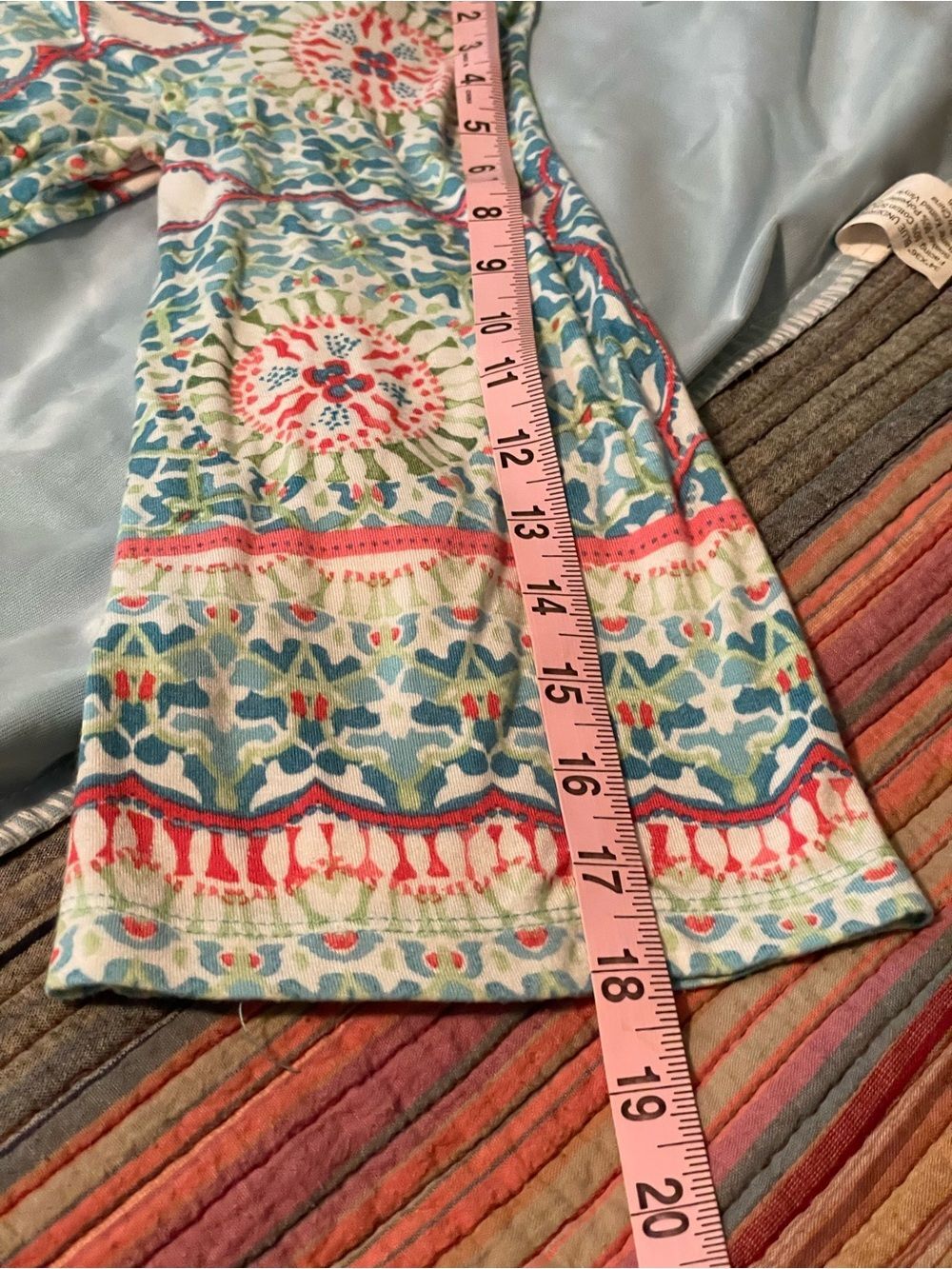 Ruby Rd Boho Medallion Tassel Top Rayon 3/4 Sleeve Pastel Tunic Women's PS - Picture 14 of 14